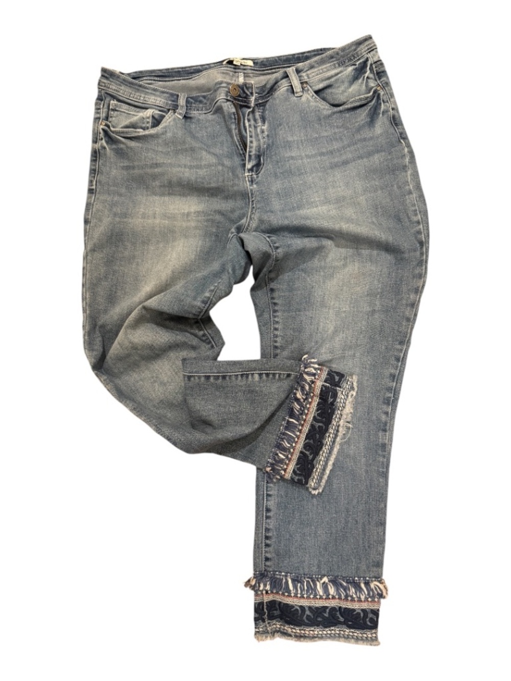John Mark Embroidered and Frayed Crop Jean, 16